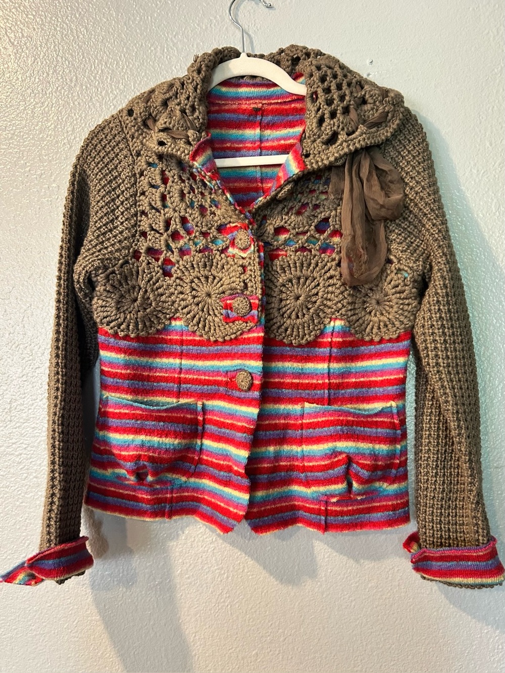Vintage Cop Copine "Mateo" Wool Avant Garde Knit Sweater Top FR 42 Fits M